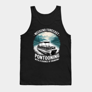 Pontoon Boat Art For Men Women Lake Boating Tank Top